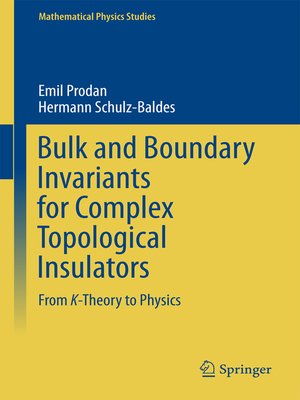 cover image of Bulk and Boundary Invariants for Complex Topological Insulators